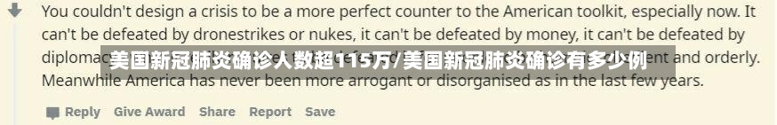 美国新冠肺炎确诊人数超115万/美国新冠肺炎确诊有多少例-第1张图片