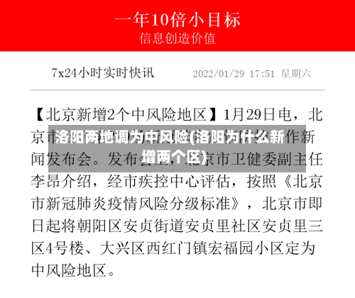 洛阳两地调为中风险(洛阳为什么新增两个区)-第1张图片