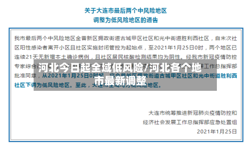 河北今日起全域低风险/河北各个地市最新调整-第1张图片