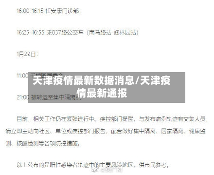 天津疫情最新数据消息/天津疫情最新通报