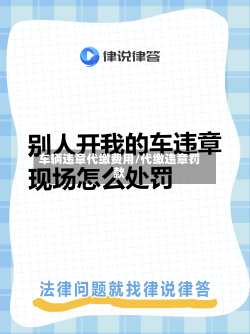 车辆违章代缴费用/代缴违章罚款-第2张图片