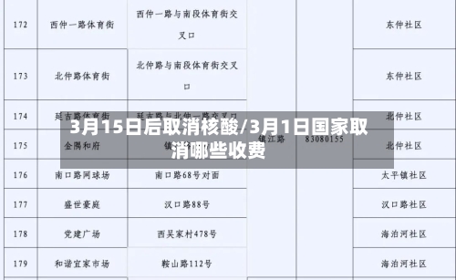 3月15日后取消核酸/3月1日国家取消哪些收费-第1张图片