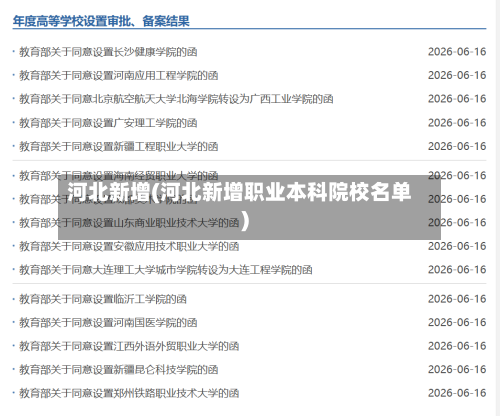 河北新增(河北新增职业本科院校名单)-第1张图片