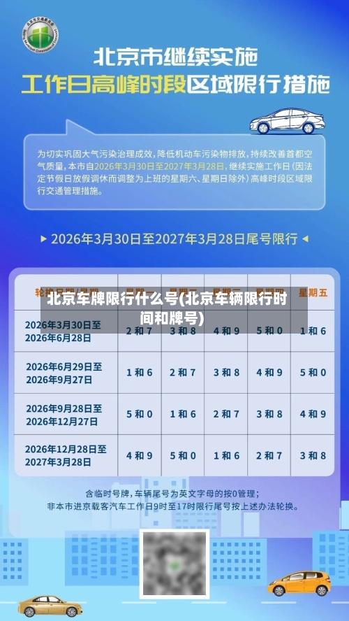北京车牌限行什么号(北京车辆限行时间和牌号)