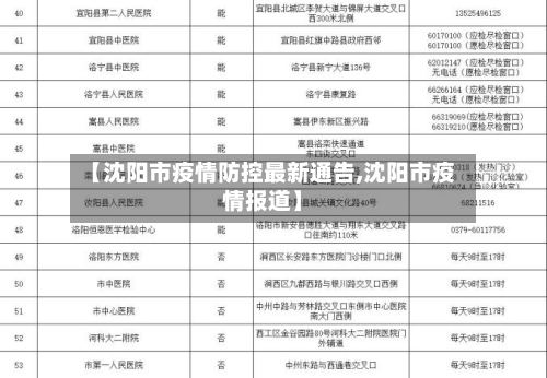 【沈阳市疫情防控最新通告,沈阳市疫情报道】