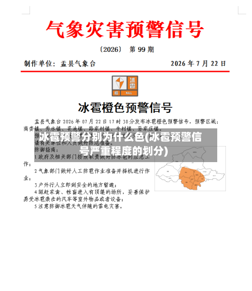 冰雹预警分别为什么色(冰雹预警信号严重程度的划分)