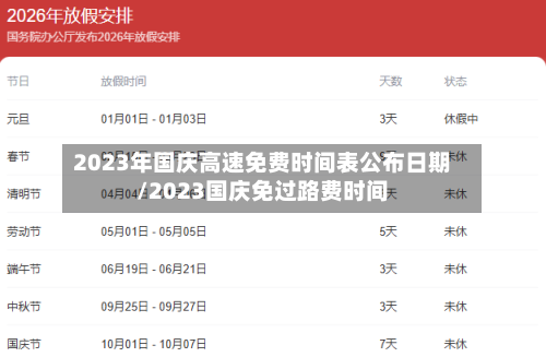 2023年国庆高速免费时间表公布日期/2023国庆免过路费时间-第3张图片
