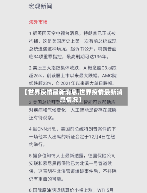 【世界疫情最新消息,世界疫情最新消息情况】